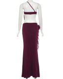 Single Shoulder Women Wholesale Women Long Dress S-L