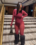 Long Sleeve Women See Through Jumpsuit One Size