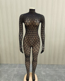 Long Sleeve Wholesale Fishnet Jumpsuit One Size