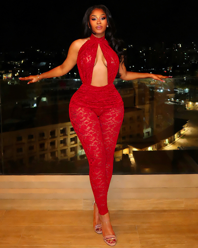 Lace Sexy Wholesale Women Summer Jumpsuit S-L