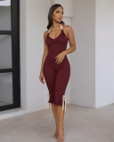 V-neck Wholesale Women Summer Jumpsuit S-L