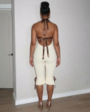 V-neck Wholesale Women Summer Jumpsuit S-L