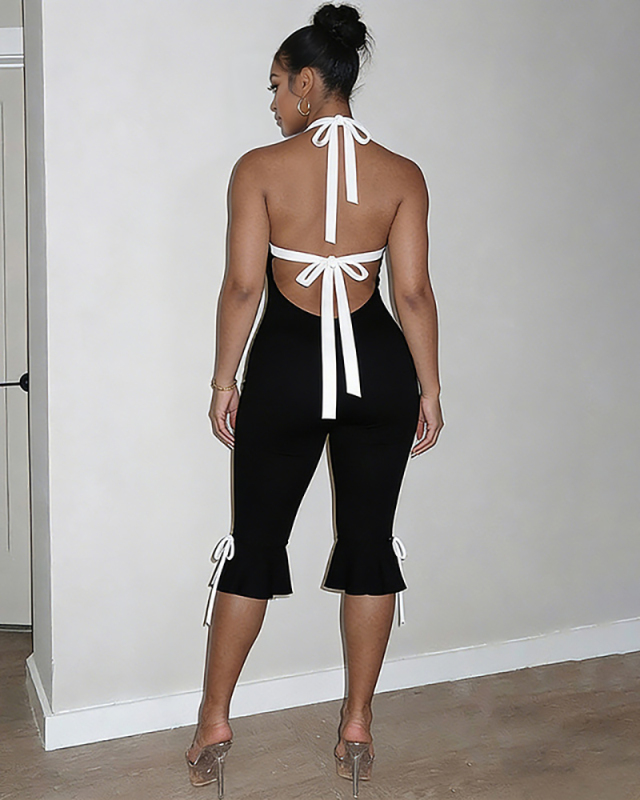 V-neck Wholesale Women Summer Jumpsuit S-L