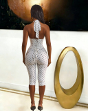 Polka Dot Printed Women Skinny Girl Two Piece Short Set S-XL