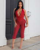 Mesh Open Back Women Summer Jumpsuit S-L