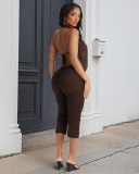 Mesh Open Back Women Summer Jumpsuit S-L