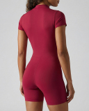 OEM Elastic Women Yoga Short Sleeve Yoga Jumpsuit S-XL