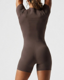 OEM Elastic Women Yoga Short Sleeve Yoga Jumpsuit S-XL