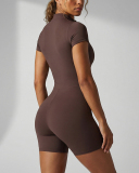 OEM Elastic Women Yoga Short Sleeve Yoga Jumpsuit S-XL