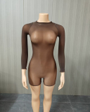 Long Sleeve Women Mesh Sexy Jumpsuit One Size