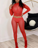 Transparent Women Two Piece Pant Set One Size