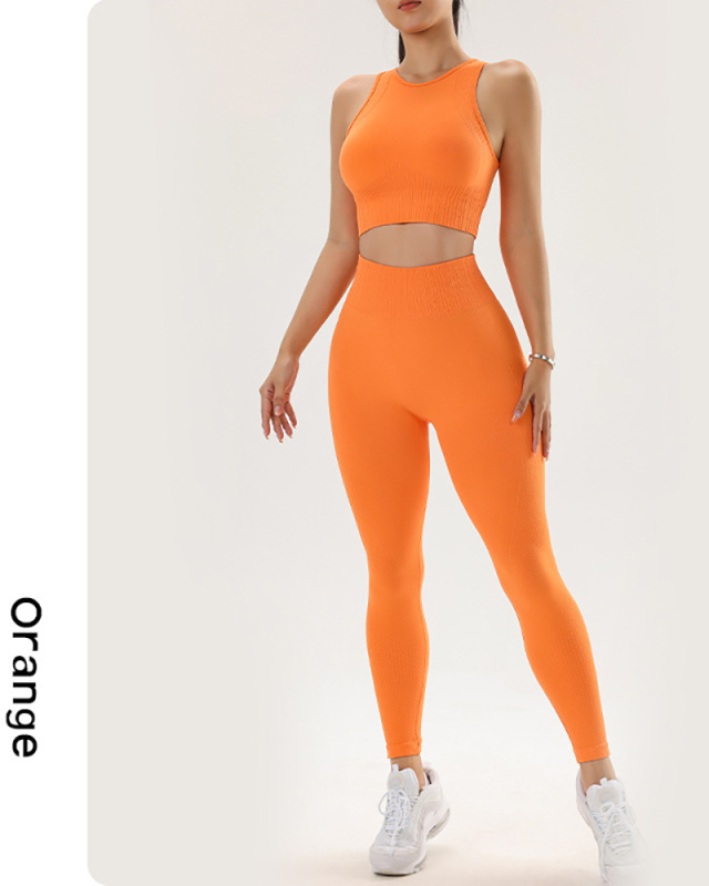 OEM Printed Logo Summer Yoga Two Piece Pant Set S-XL