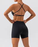 OEM Printed Logo Summer Yoga Running Two Piece Short Set S-XL
