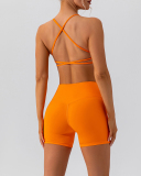 OEM Printed Logo Summer Yoga Running Two Piece Short Set S-XL