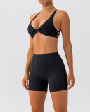 OEM Printed Logo Summer Yoga Running Two Piece Short Set S-XL