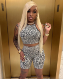 Two Piece Leopard Printed Summer Set S-L