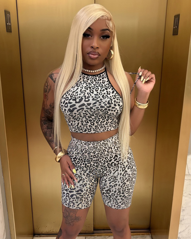 Two Piece Leopard Printed Summer Set S-L