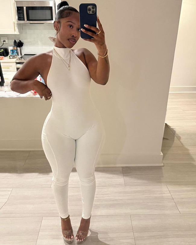 Backless Open Back Sleeveless Women Jumpsuit S-L