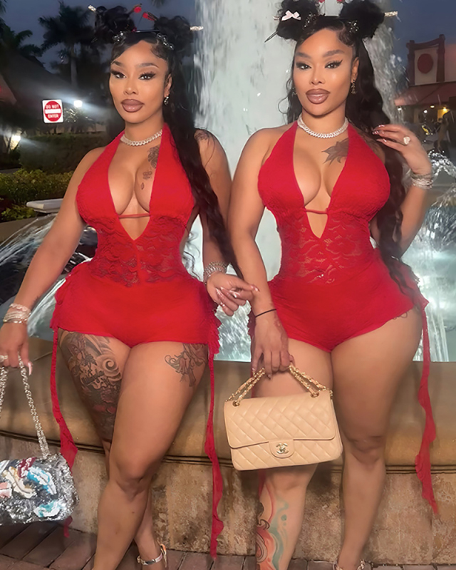 Lace Open Back Women Wholesale Sexy Jumpsuit S-L