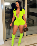 Short Sleeve V-neck Women Sexy Jumpsuit S-XXL