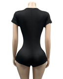 Women Solid Tight Deep V Neck Slim Mini Rompers S-XL
