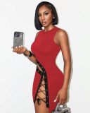 High Cut Women Irregular Long Dress XS-L