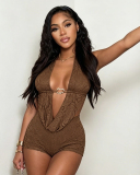Deep V-neck Women Summer Jumpsuit S-L