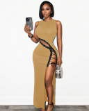 High Cut Women Irregular Long Dress XS-L
