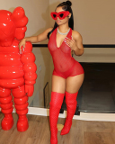 Hot Sexy Summer V Neck See Through Mesh Romper S-XL