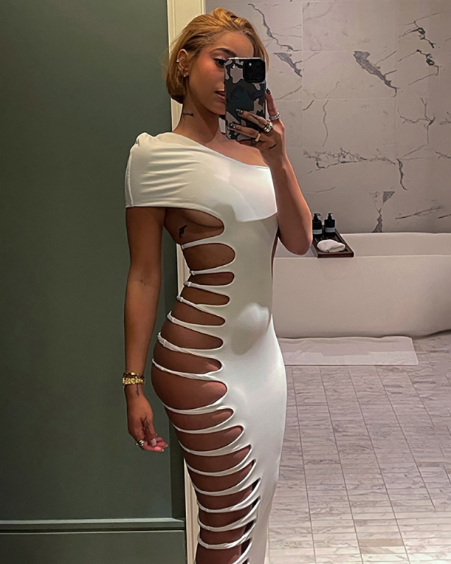 Hollow Out Women Fashion Summer Long Dress S-L