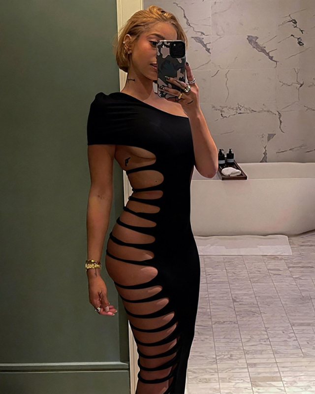 Hollow Out Women Fashion Summer Long Dress S-L