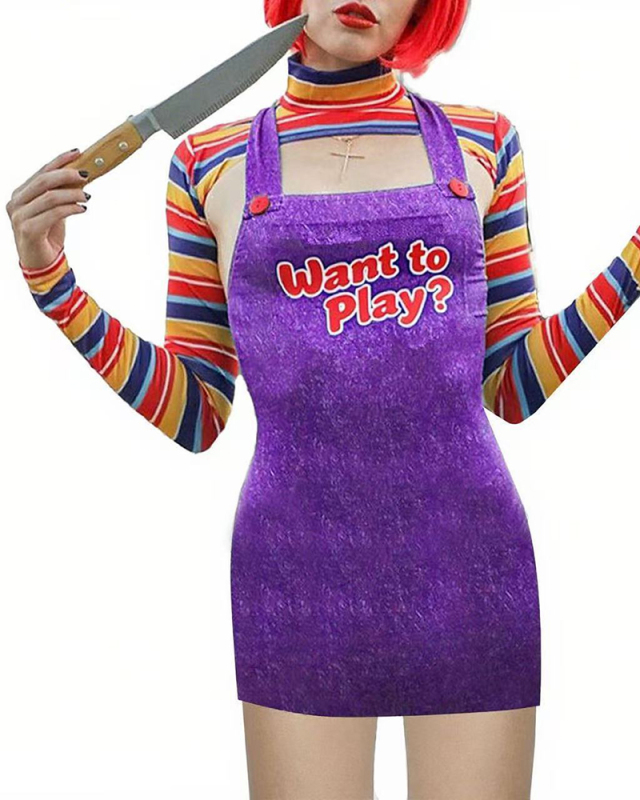 Printed Cosplay Halloween Costume S-5XL