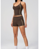 OEM Printed Logo Summer Comfort Two Piece Yoga Set S-XL