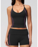 OEM Printed Logo Summer Comfort Two Piece Yoga Set S-XL