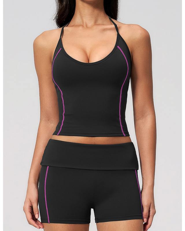 OEM Printed Logo Summer Comfort Two Piece Yoga Set S-XL
