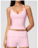 OEM Printed Logo Summer Comfort Two Piece Yoga Set S-XL