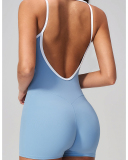 OEM Printed Logo Square Neck Women Yoga Jumpsuit S-XL