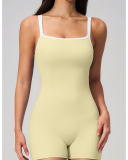 OEM Printed Logo Square Neck Women Yoga Jumpsuit S-XL