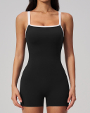 OEM Printed Logo Square Neck Women Yoga Jumpsuit S-XL