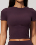 OEM Printed Logo Breathable Women Yoga T Shirt S-XL