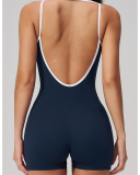 OEM Printed Logo Square Neck Women Yoga Jumpsuit S-XL