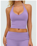 OEM Printed Logo V-neck Women Yoga Sport Bra S-XL