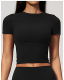 OEM Printed Logo Breathable Women Yoga T Shirt S-XL