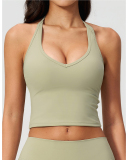 OEM Printed Logo V-neck Women Yoga Sport Bra S-XL
