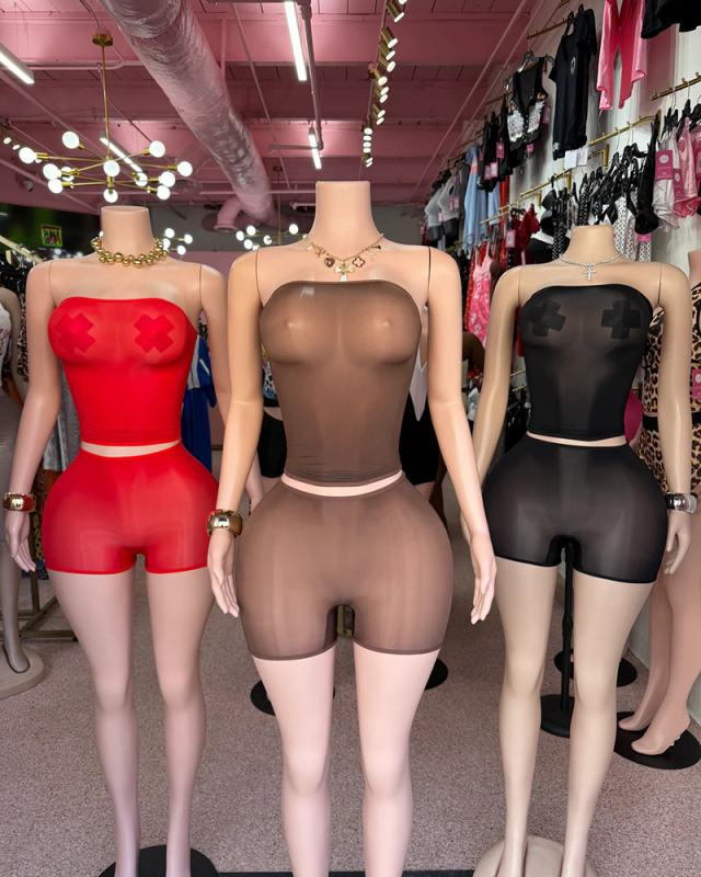 Wholesale Mesh Women Summer Short Set One size