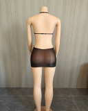 Open Back Sleeveless See Through Short Dress One size