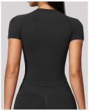 OEM Logo Printed Short Sleeve Yoga T Shirt S-XL