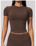OEM Logo Printed Short Sleeve Yoga T Shirt S-XL