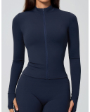 OEM Logo Printed Wholesale Long Sleeve Yoga Coat S-XL