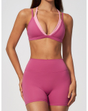 OEM Logo Printed New Style Wholesale Yoga Bra Short Two Piece Set S-XL